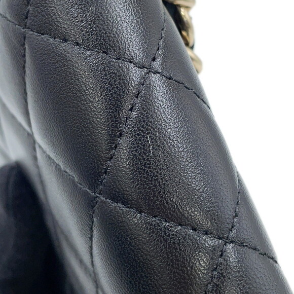 CHANEL Authentic Black Lambskin Leather Logo Wallet - Picture 11 of 16